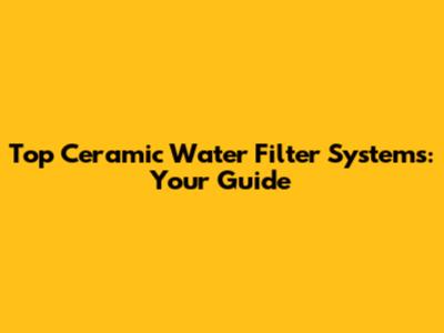 Top Ceramic Water Filter Systems: Your Guide